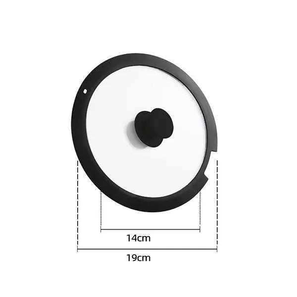 Universal Tempered Glass Pot Lid 18/20/26cm | Silicone Seal Cookware Lid Axl Black 18cm