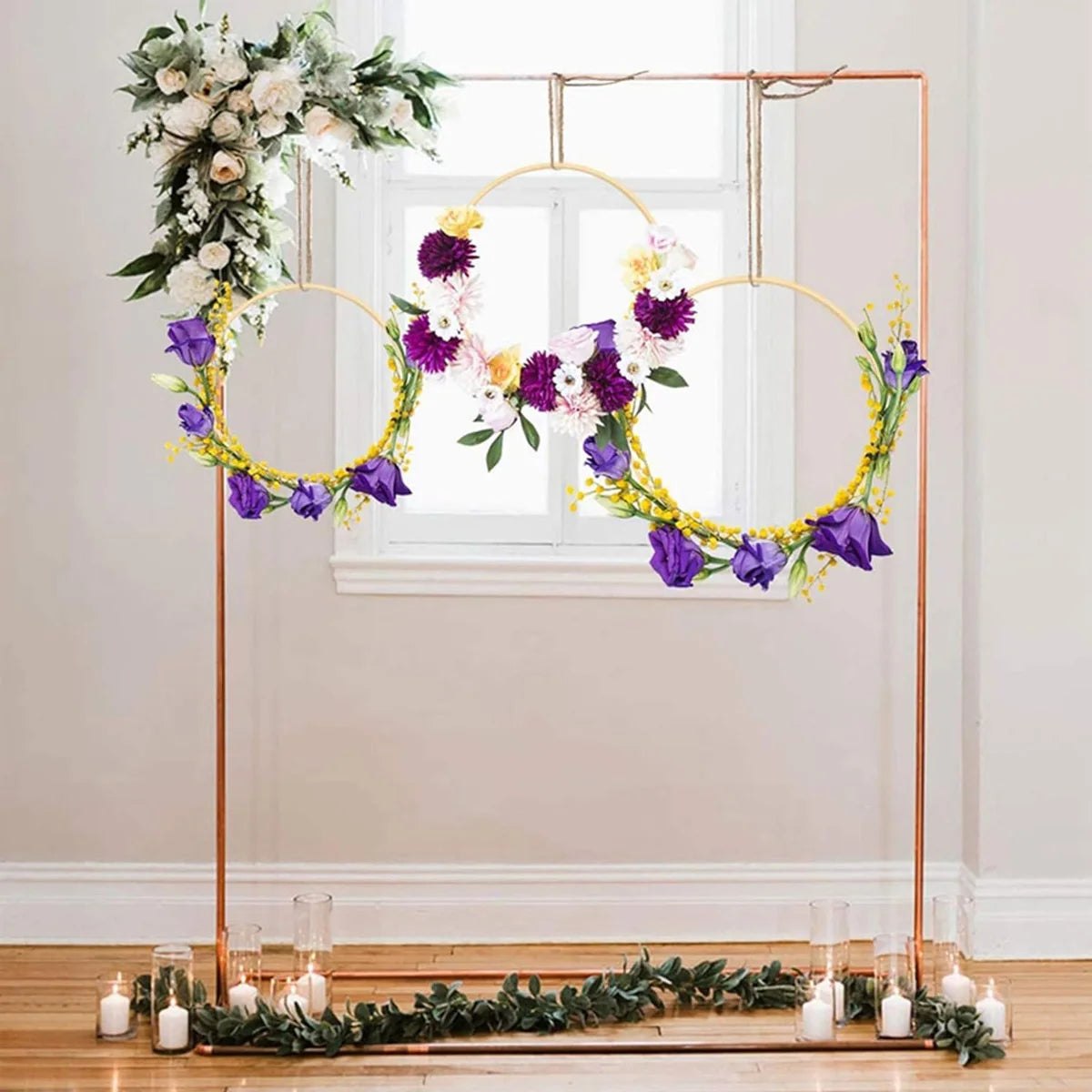 Bamboo Wreath Rings 12-Pack | 4 Sizes DIY Macrame Hoops Craft Hoop Rings Axl