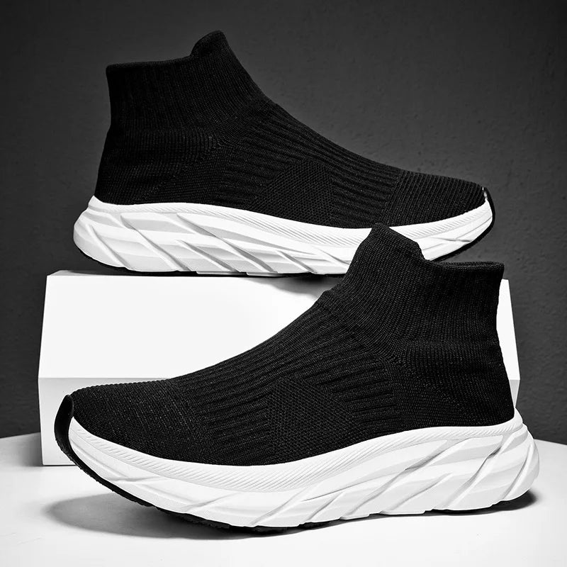 YBQJOO Unisex Slip-On Sneakers – Ultralight Mesh Running Shoes Slip-On Sneakers Axl 271 black and white 45