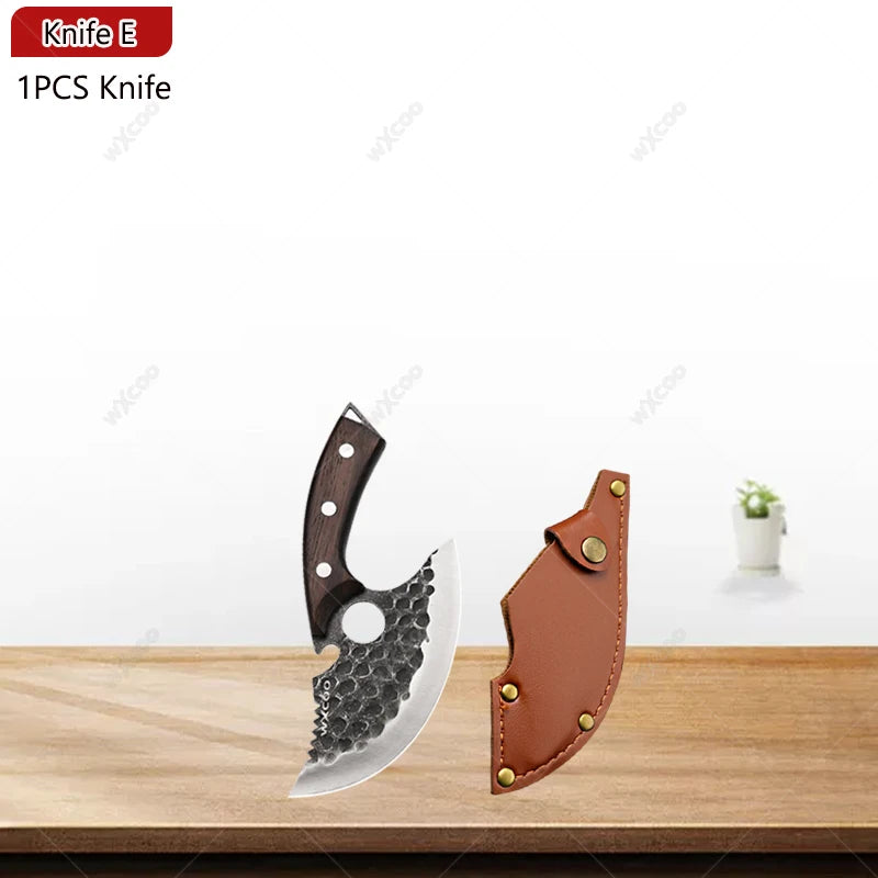 WXCOO Forged Boning & Cleaver Chef Knife | High Carbon Steel Forged Chef Knife Axl Knife E