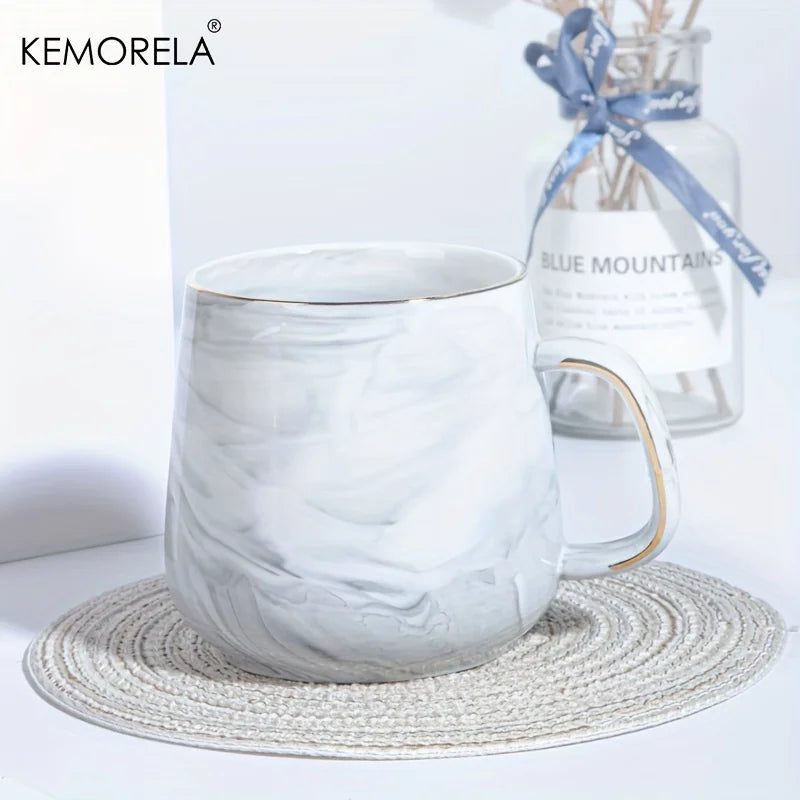 KEMORELA 400ml Gold-Rimmed Ceramic Coffee Mug | Holiday Gift Ceramic Coffee Mug Axl