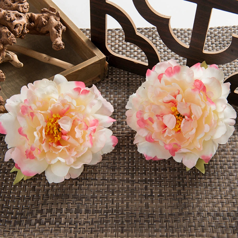 10 Pcs Silk Artificial Peony Flower Heads – Wedding & Home Decor Artificial Flower Heads Axl Pink 10 Pieces