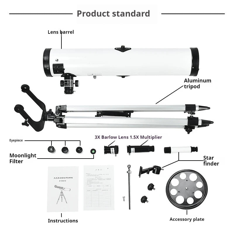 525x Astronomical Telescope – 114mm Refractor for Adults & Kids Refractor Telescope Axl