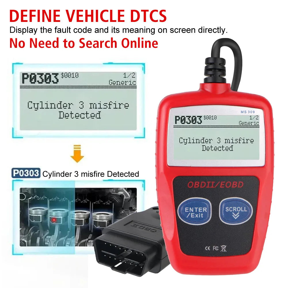 OBD2 Code Reader – Universal 16-Pin Car Diagnostic Scanner OBD2 Diagnostic Scanner Axl