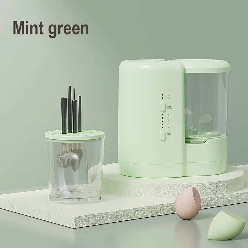USB 2-in-1 Electric Makeup Brush Cleaner & Mini Washing Machine Makeup Brush Cleaner Axl green