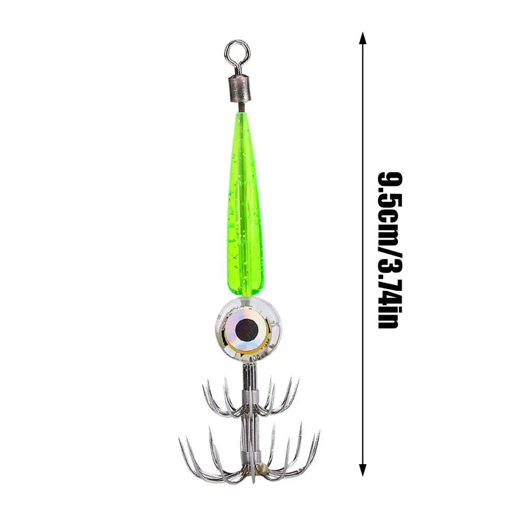 LED Glow Squid Jig Hook – Saltwater Waterproof Fishing Lure Squid Fishing Lure Axl Green