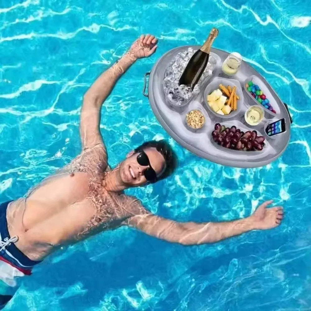 Inflatable Pool Cup Holder Float – PVC Cooler Table Accessory Inflatable Pool Float Axl