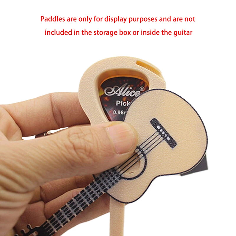 1/12 Dollhouse Miniature Guitar & Pick Storage Box Set Dollhouse Miniature Props Axl
