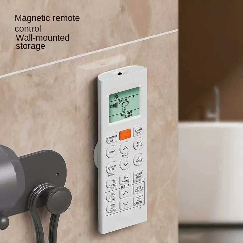 3-Pack No-Drill Magnetic Remote Holder – Wall Mount, White Remote Control Holder Axl