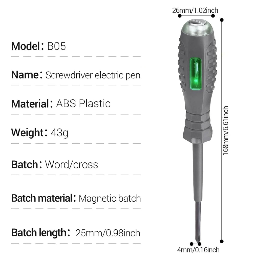 2-in-1 Voltage Tester Screwdriver | AC Non-Contact Test Pen Voltage Tester Screwdriver Axl cross head