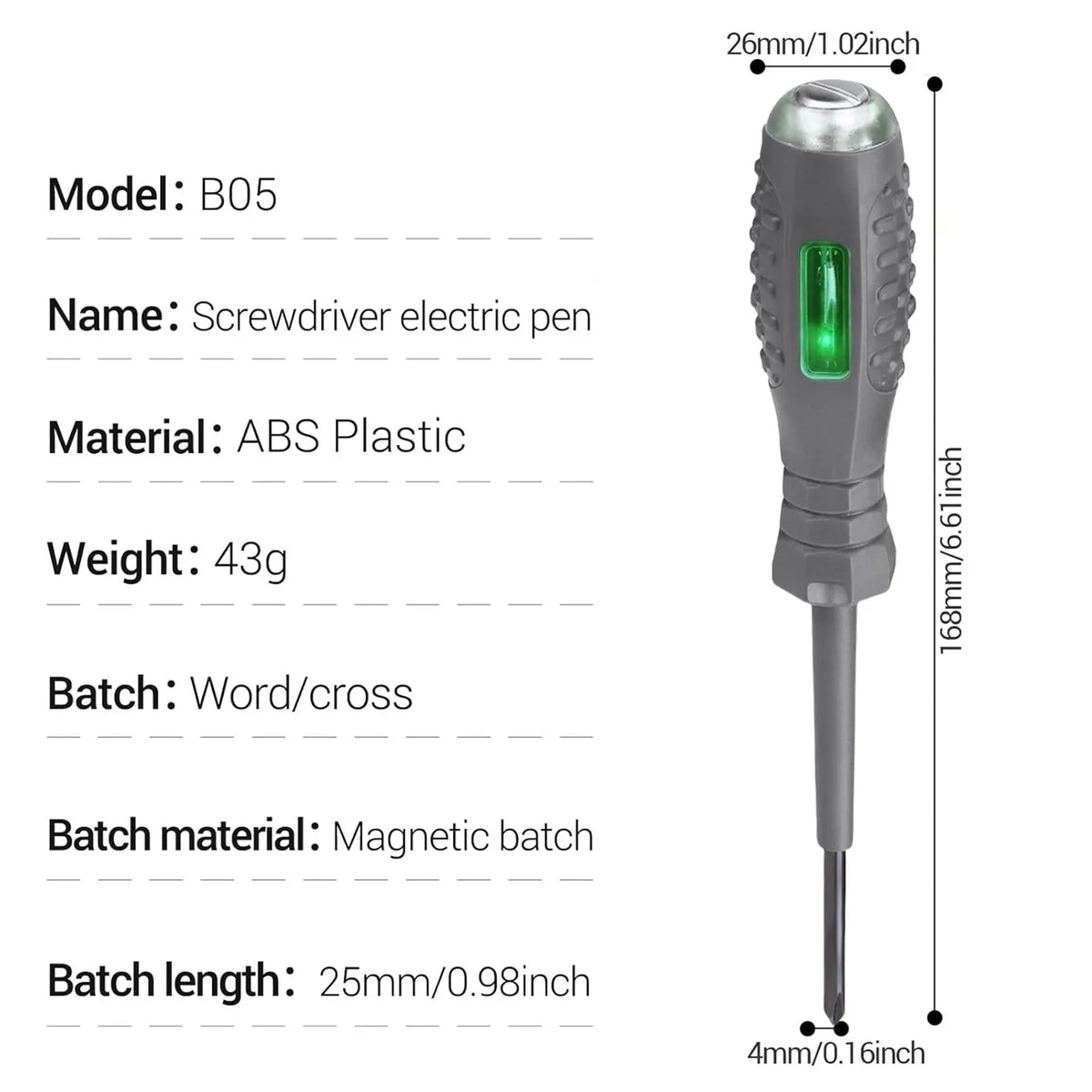 2-in-1 Voltage Tester Screwdriver | AC Non-Contact Test Pen Voltage Tester Screwdriver Axl cross head