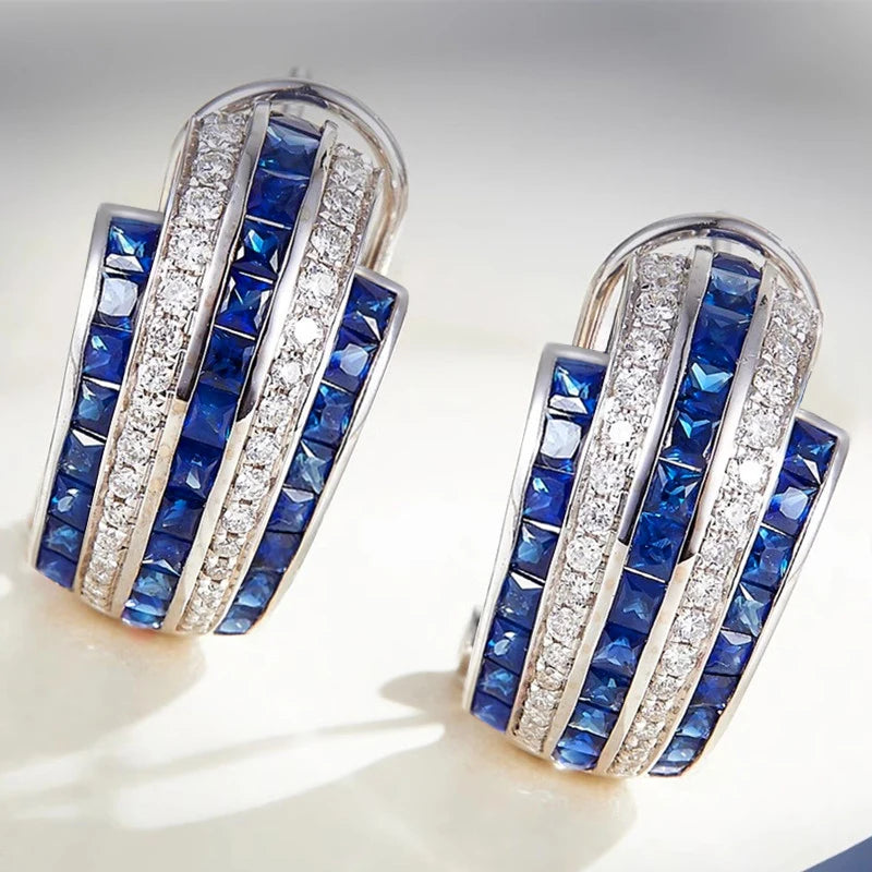 Huitan Cubic Zirconia Stud Earrings – Elegant Women's Jewellery Stud Earrings Axl