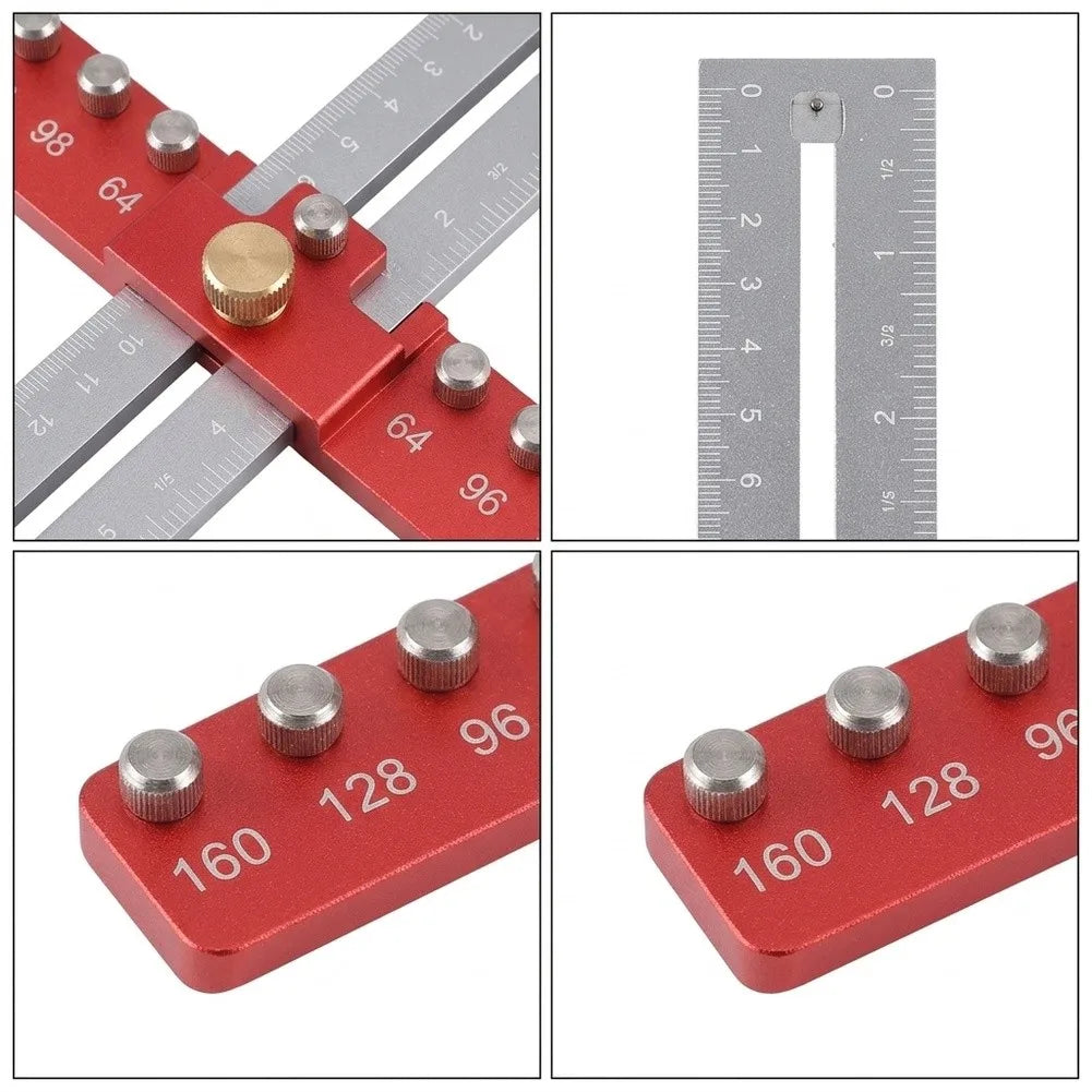 Cabinet Handle Hole Locator – Aluminum Drill Guide Mounting Jig Cabinet Mounting Jig Axl