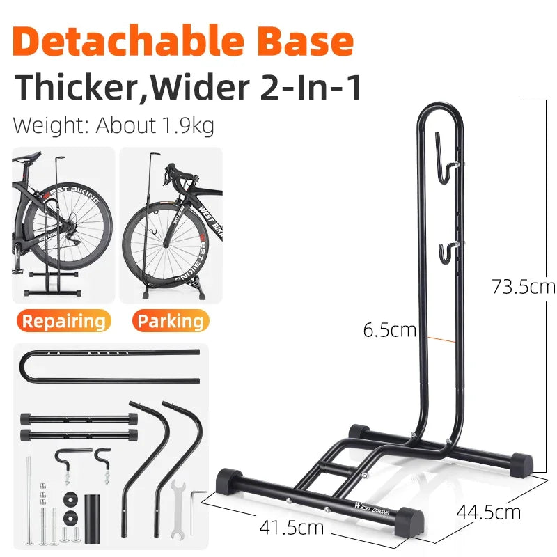 WEST BIKING 3-in-1 Bike Parking Stand – MTB & Road Repair Bike Parking Stand Axl 2 in 1
