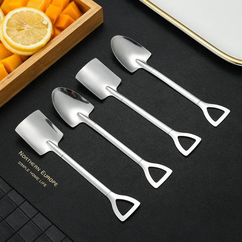 4-Piece Stainless Steel Dessert Spoons – Ice Cream & Fruit Set Dessert Spoon Set Axl