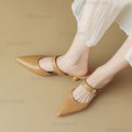 Women's Pointed Toe Mule Slides – Flat Casual Slip-On Sandals Women's Mule Slides Axl Dark brown 39