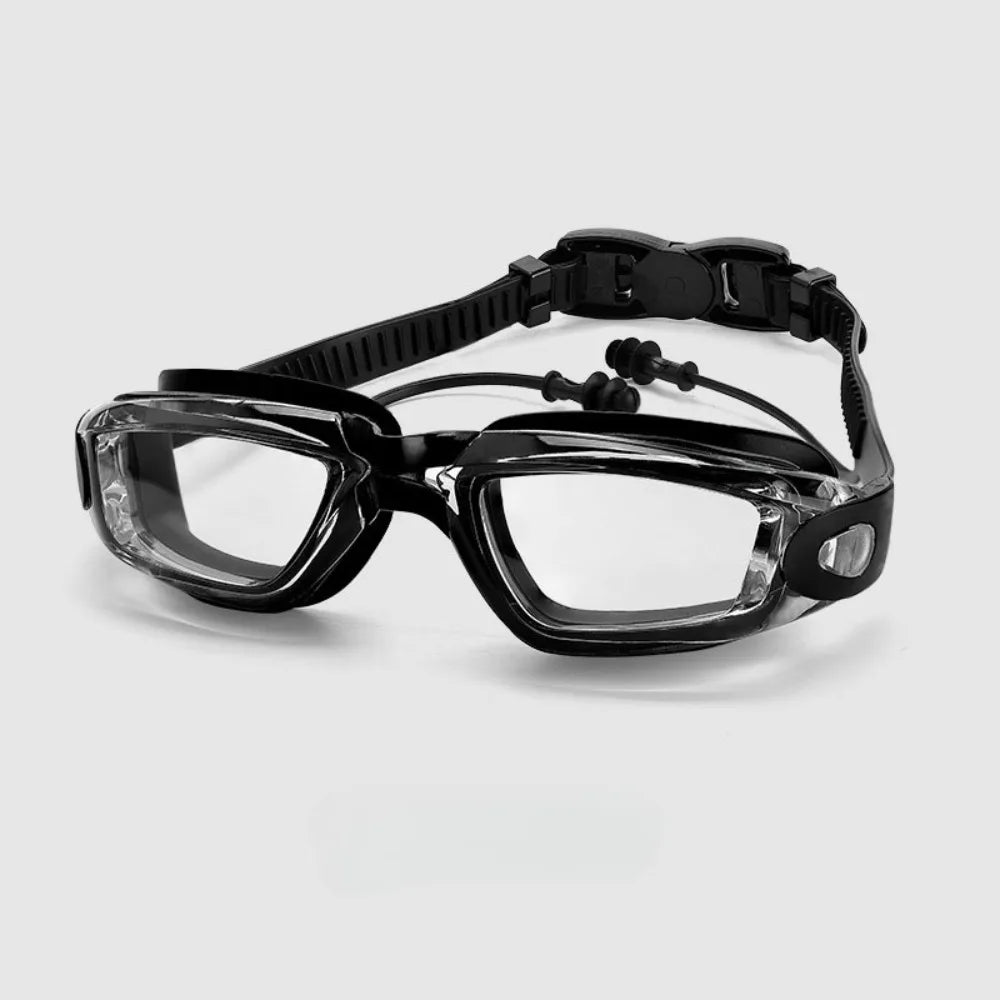 Anti-Fog Swimming Goggles with Earplugs | Silicone Swim Goggles Swimming Goggles Axl Transparent black