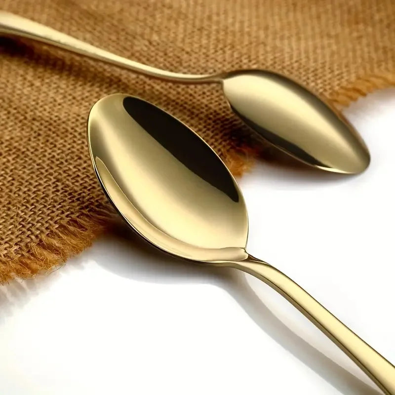 6-Piece Gold Stainless Steel Teaspoons – Coffee Spoon Set Teaspoon Set Axl