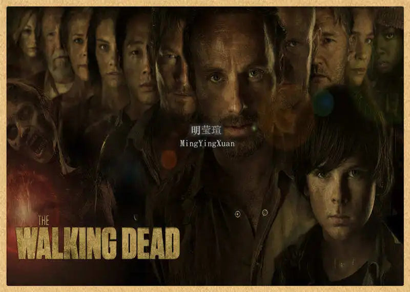 Walking Dead Vintage Kraft Paper Poster | Retro Wall Art Decor