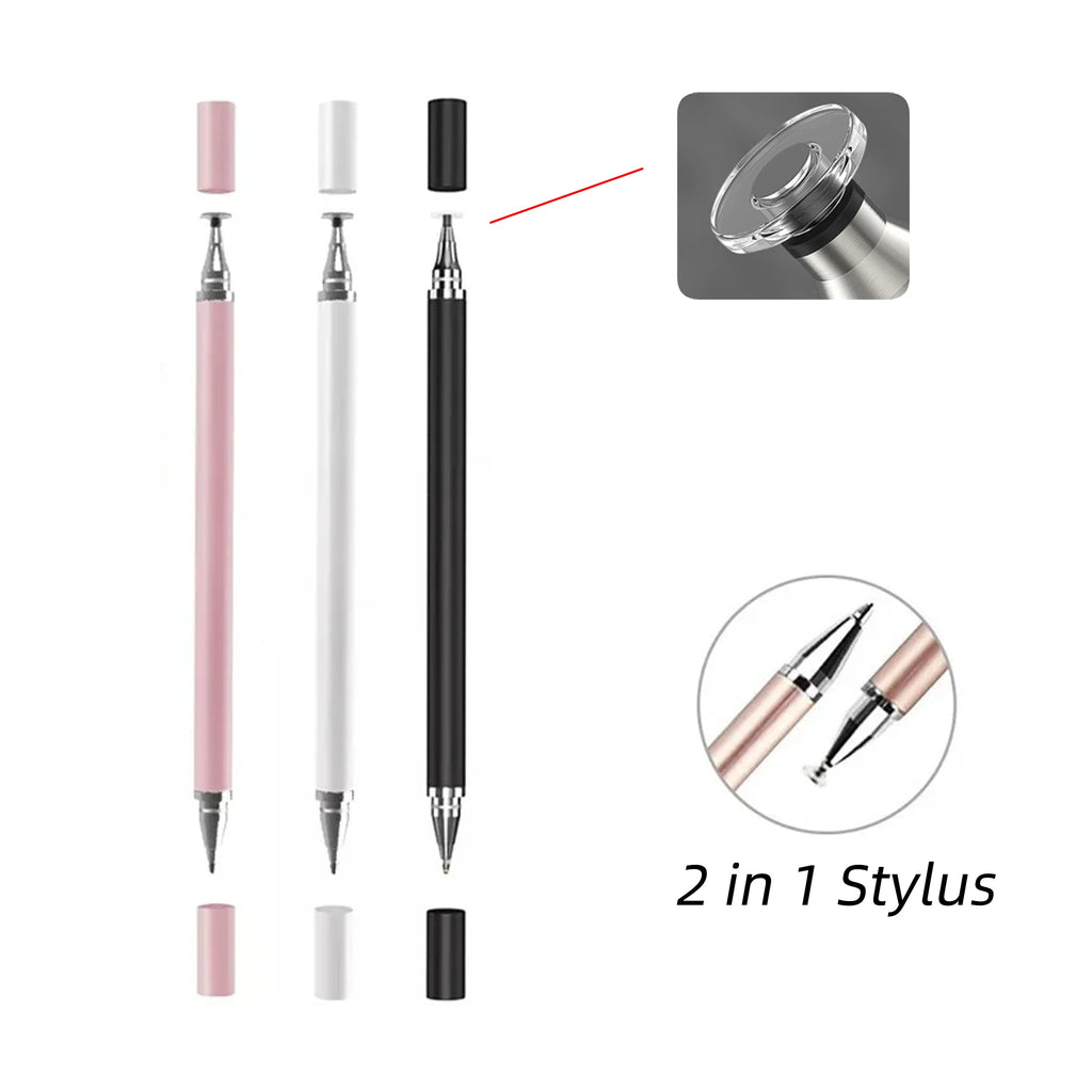 2-in-1 Stylus Ballpoint Pen – Disc Tip for Any Touchscreen Stylus Pen Axl
