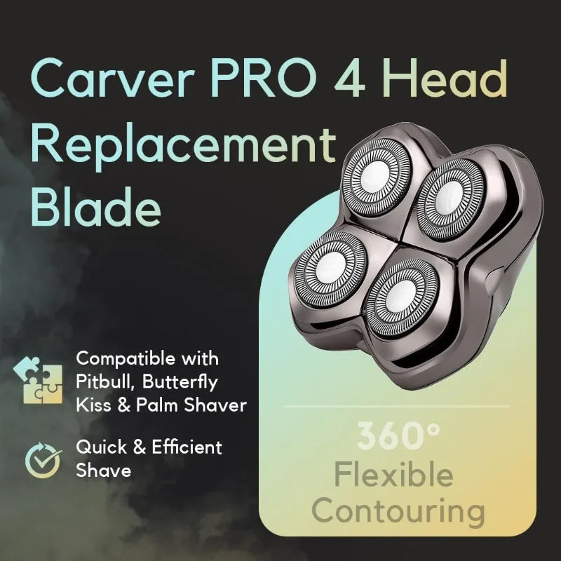 Pitbull PRO Floating 4-Head Shaver Replacement Heads – Gunmetal Shaver Replacement Heads Axl