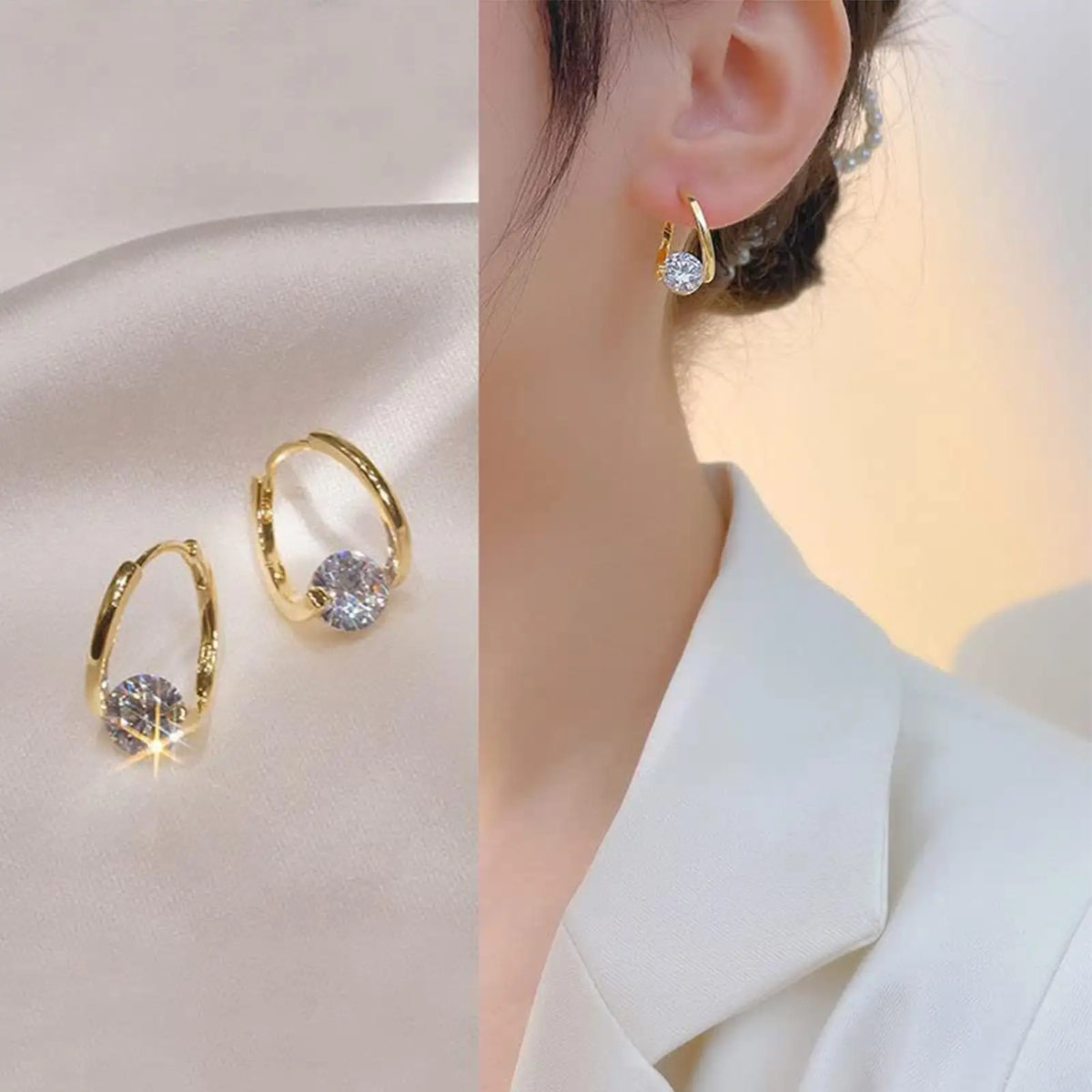 Germanium Magnetic Hoop Earrings – Silver & Gold Gift Jewelry Hoop Earrings Axl