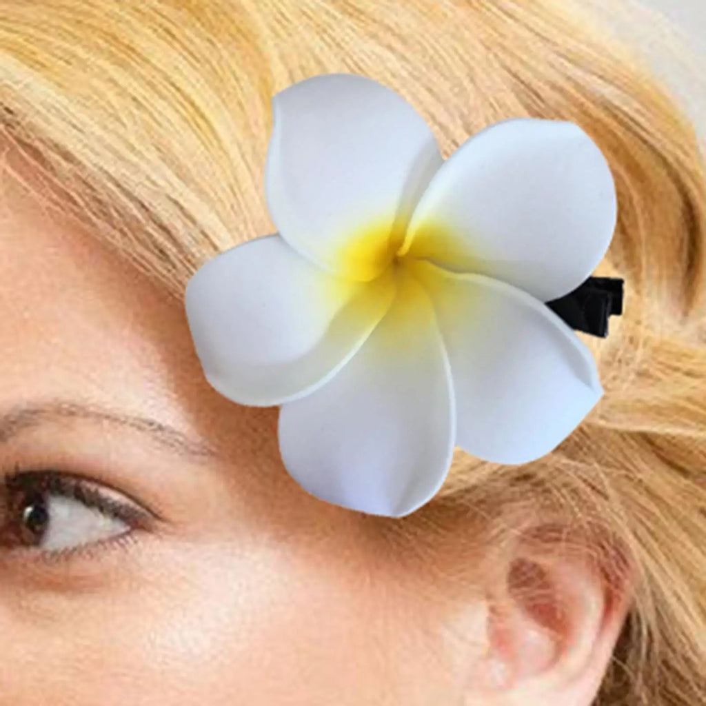 Plumeria Flower Hair Clip – Frangipani Floral Barrette for Women Floral Hair Barrette Axl