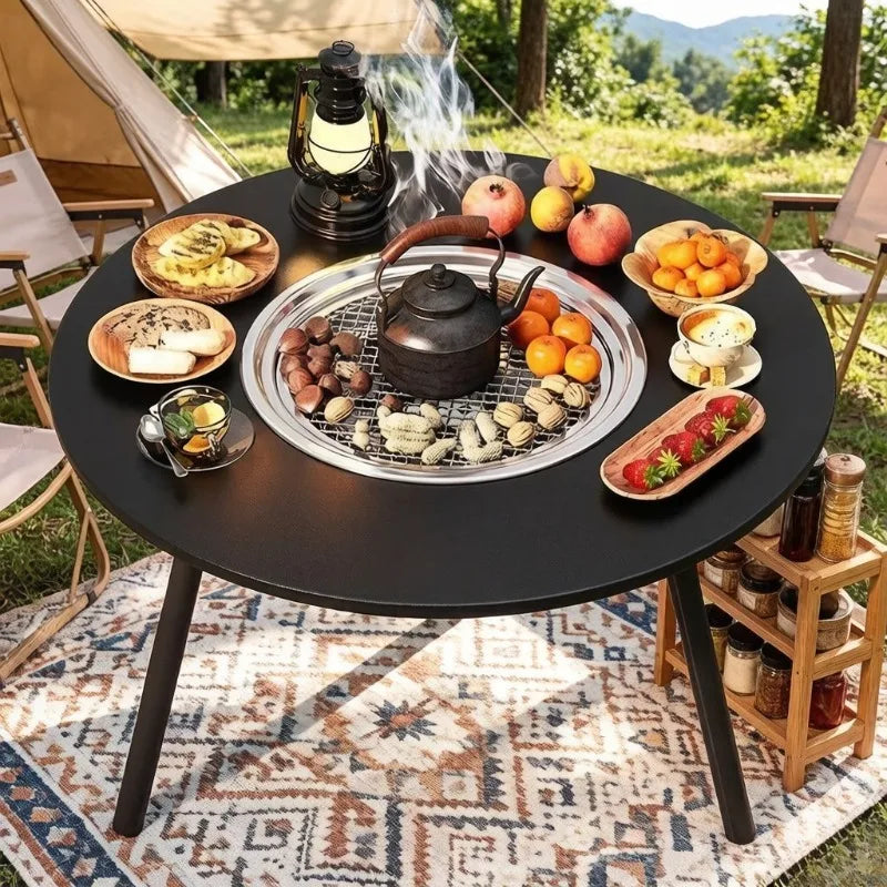 Portable Folding Charcoal BBQ Grill – Smokeless Outdoor Barbecue Charcoal BBQ Grill Axl