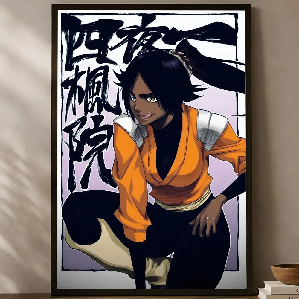 Yoruichi Shihoin Anime Wall Poster – HD Self-Stick Waterproof Anime Wall Poster Axl White02 60X90cmNoframe