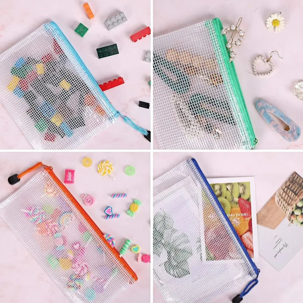 Mesh Zipper Pouches – Waterproof Makeup & Document Organizer Mesh Zipper Pouch Axl