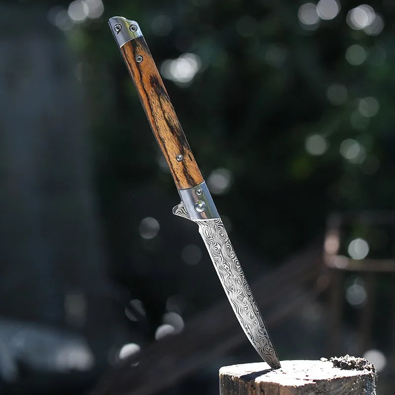 Stainless Steel Paring Knife – Sharp Laser Blade & Wood Handle Paring Knife Axl