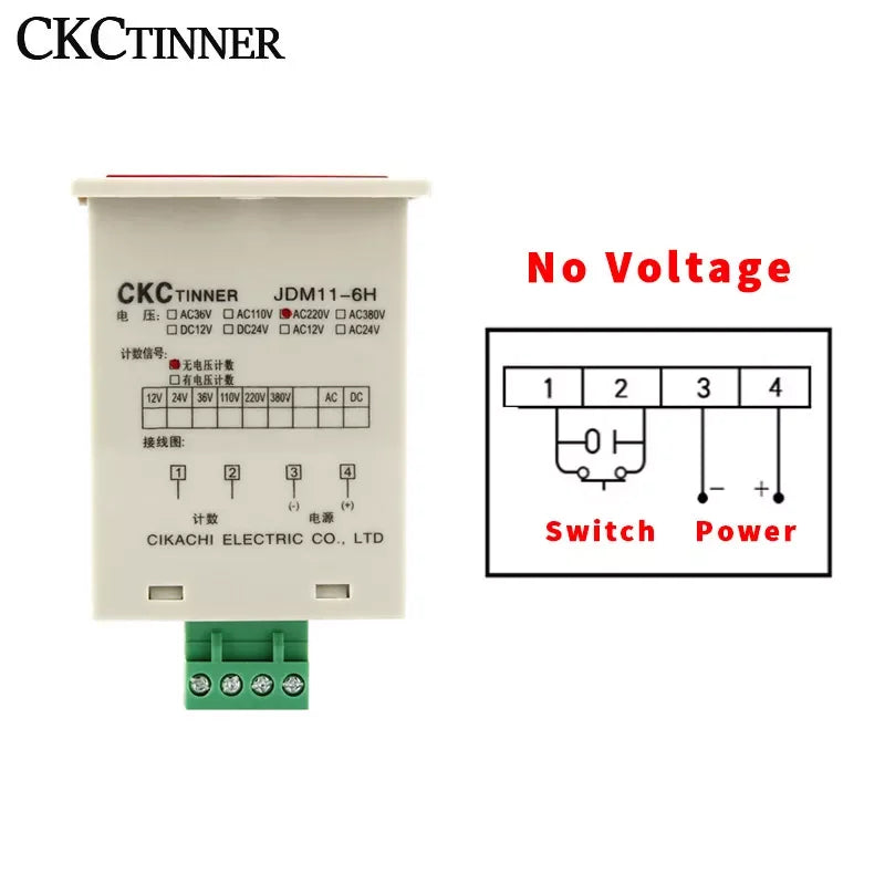 JDM11-6H 6-Digit Digital Industrial Counter DC/AC Voltages Industrial Digital Counter Axl