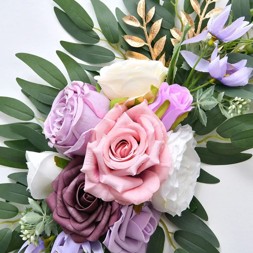 Boho Artificial Wedding Arch Flowers & Eucalyptus Garland 2pc Artificial Wedding Flowers Axl
