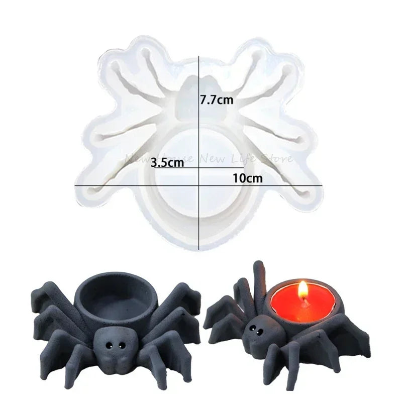 3D Spider Candle Holder Silicone Mold | Gothic Halloween Craft Craft Silicone Mold Axl 1