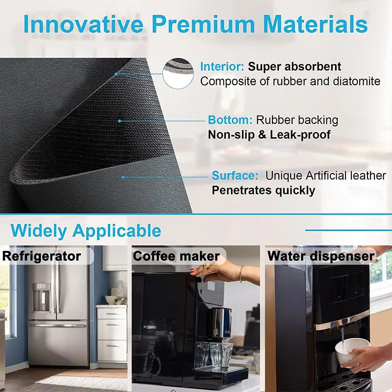 Fridge & Coffee Machine Drip Tray Mats | Absorbent Non-Slip 2/4 Pack Drip Tray Mat Axl