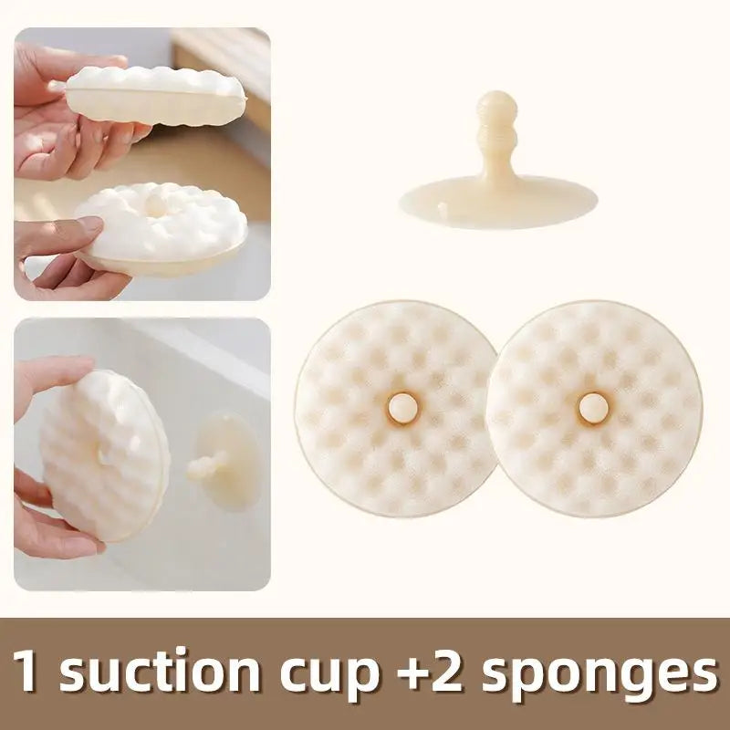 Double-Sided Kitchen Sponge Set with Suction Cup Holder Dishwashing Sponge Set Axl B
