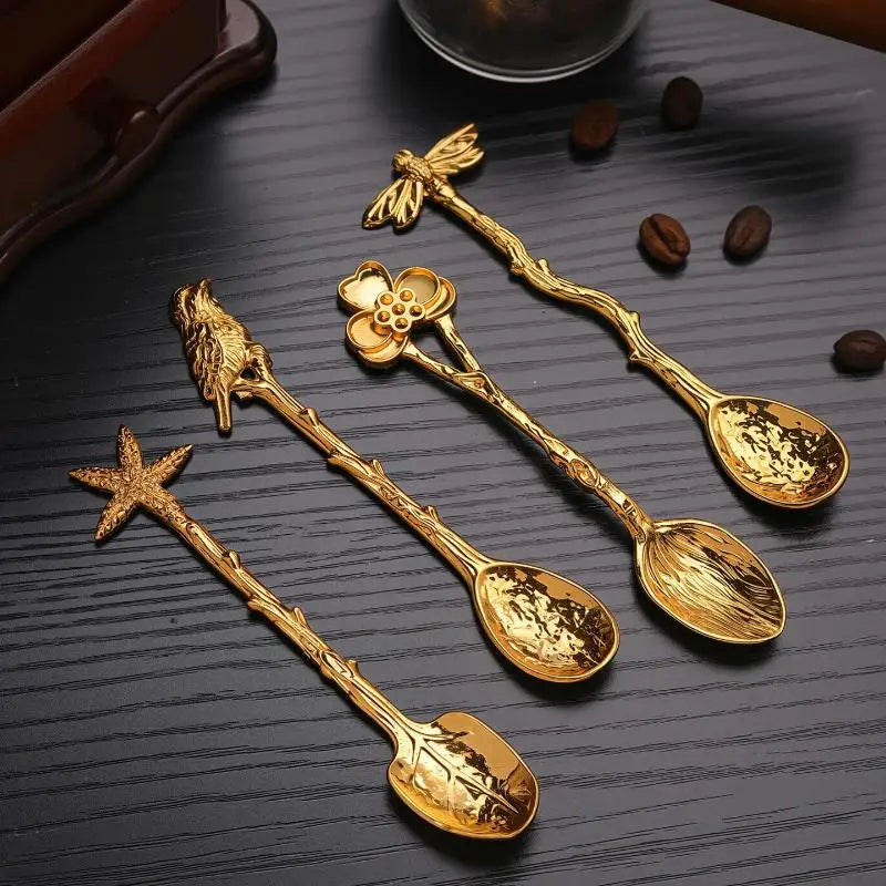 Retro Zinc Alloy Dessert Coffee Stirring Spoon – Dragonfly Design Dessert Stirring Spoon Axl