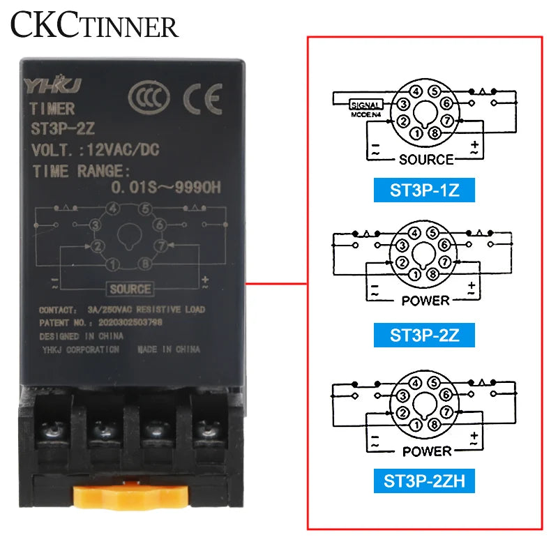 LCD Digital Programmable Time Relay ST3P 12V/24V/220V + Socket Programmable Time Relay Axl