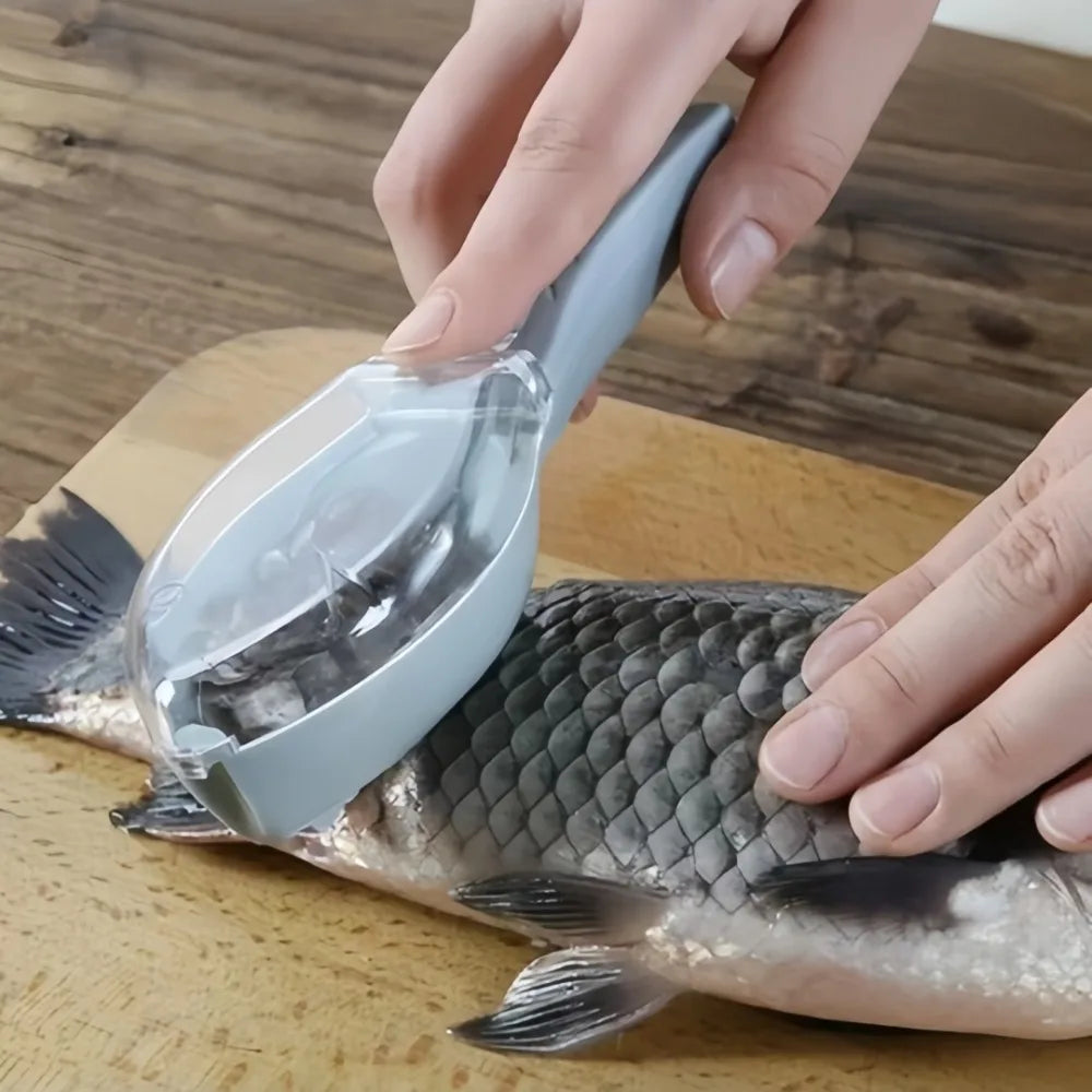 Fish Scale Scraper with Cover – Easy Clean Plastic Scaler Fish Scaler Tool Axl