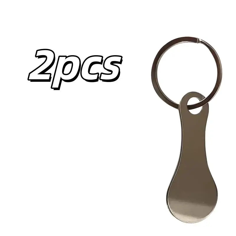 Stainless Steel Shopping Cart Token Key Ring – 2/4 Pack Trolley Token Key Ring Axl 2pcs