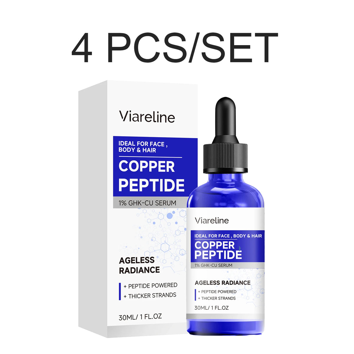 Copper Peptide Serum 1% GHK-Cu Face Body Scalp – 30ml Copper Peptide Serum Axl 4 PCS