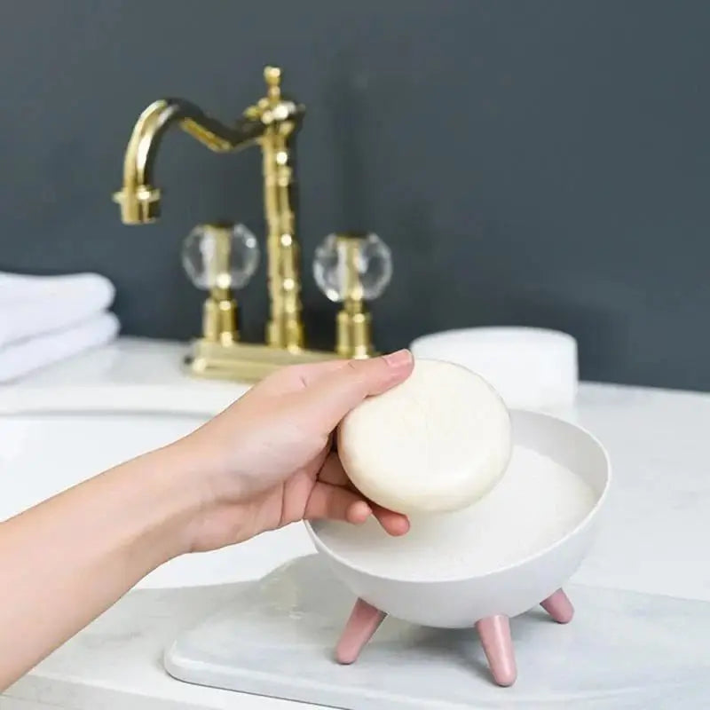 Hemispherical Soap Dish with Drain Sponge | Bathroom Soap Holder Soap Dish Axl
