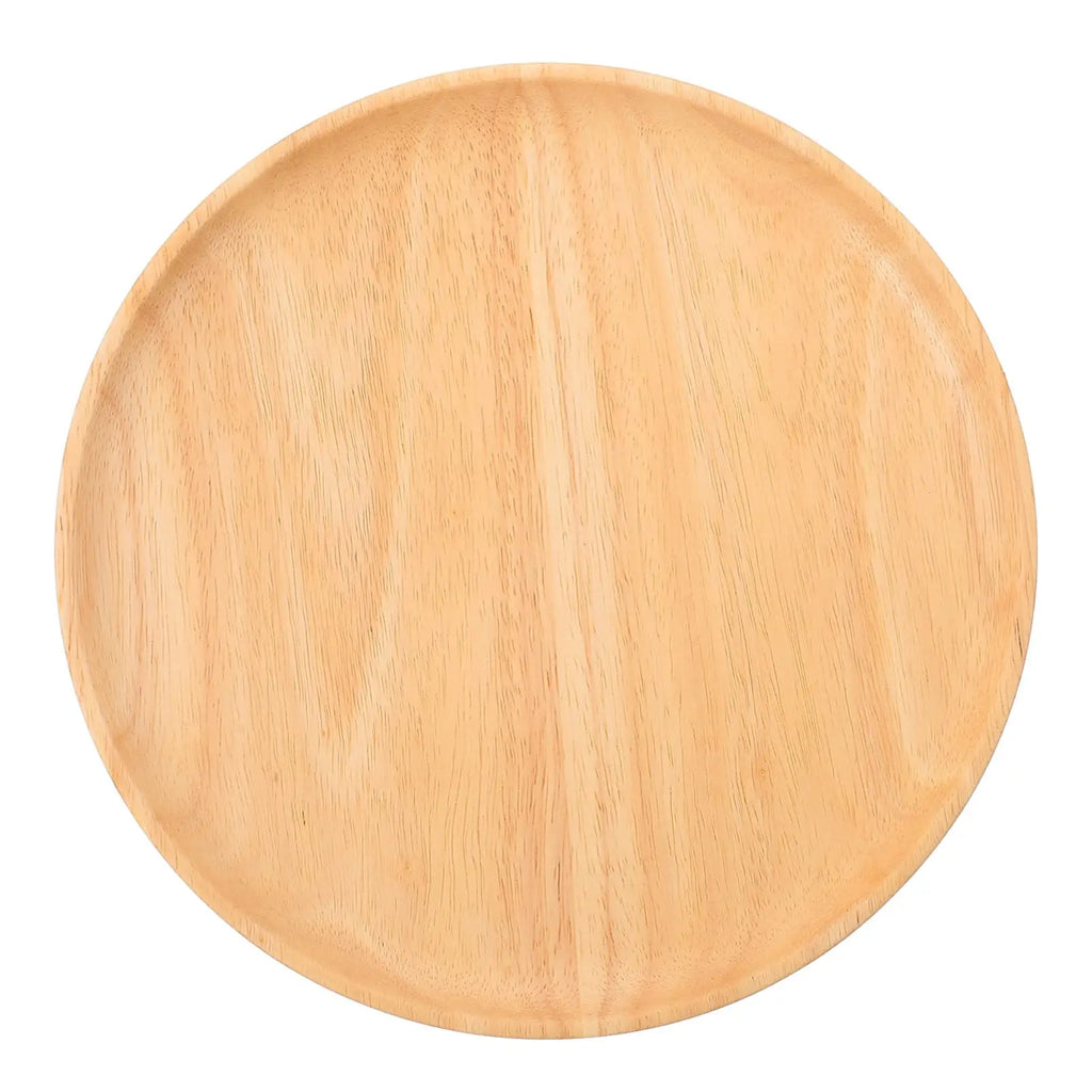 Round Beech Wood Serving Tray – Snack, Fruit & Dessert Plate Wood Serving Tray Axl