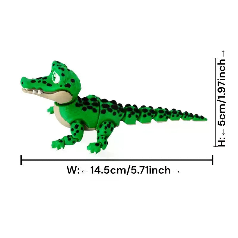3D Printed Crocodile Toy – Movable Joints Desk Statue Articulated Animal Figure Axl