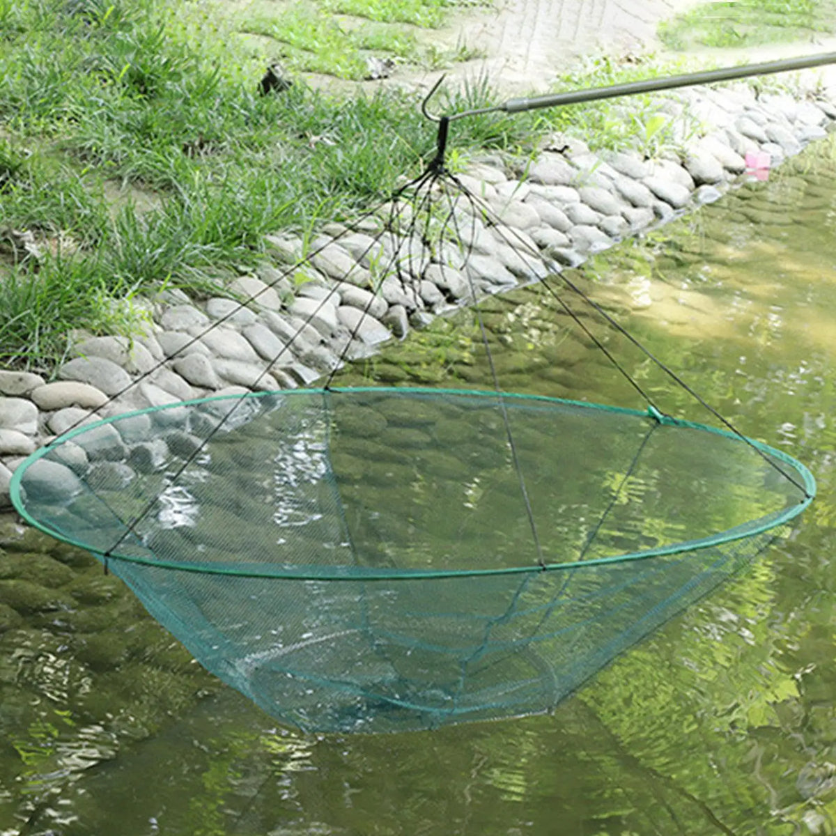 Collapsible Pier Fishing Drop Net – Soft Steel Hoop 80 & 100cm Fishing Drop Net Axl
