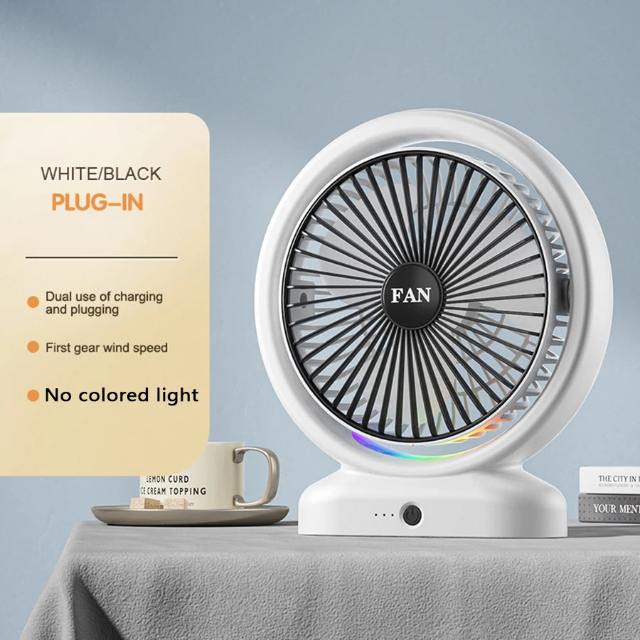 Multi-Angle USB Desktop Fan – Compact 5W Rotary Vane Cooling Fan USB Desktop Fan Axl Black Ordinary