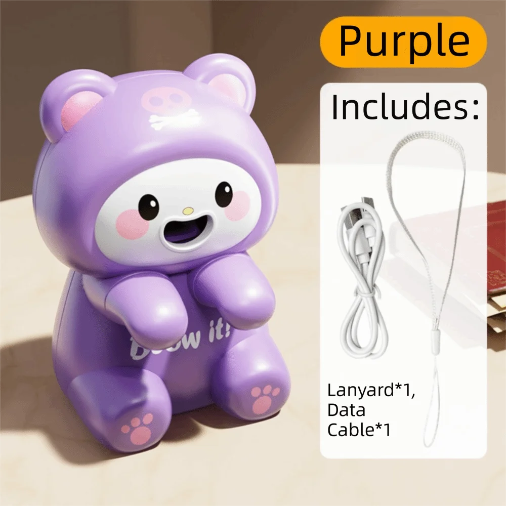 Cartoon Frog USB Food Cooling Fan – Portable Baby Food Fan Baby Food Cooling Fan Axl Purple