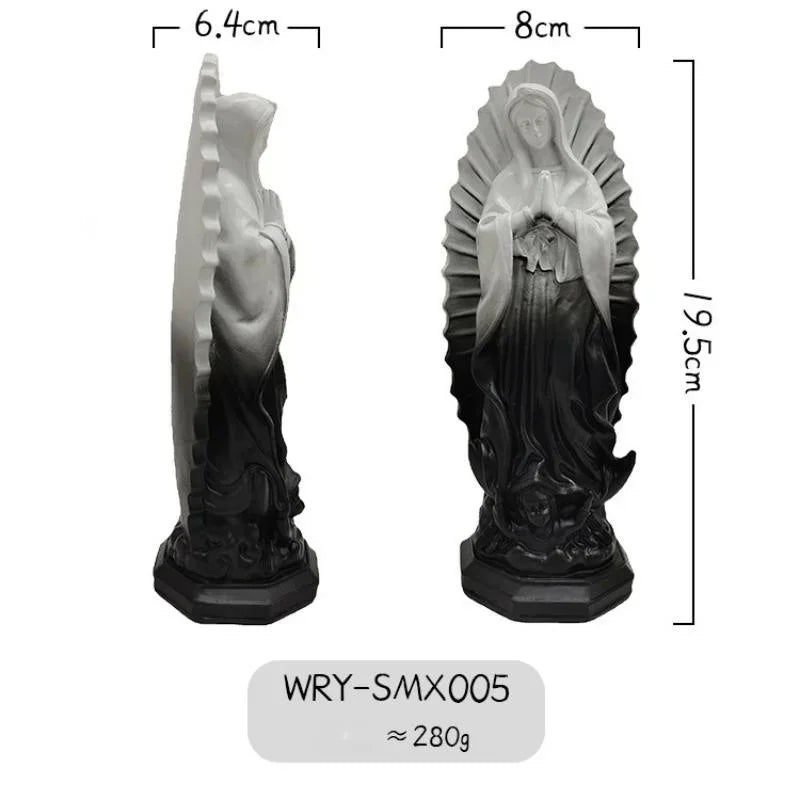 Virgin Mary Resin Figurine – Madonna Home & Porch Decor Religious Figurine Axl Black