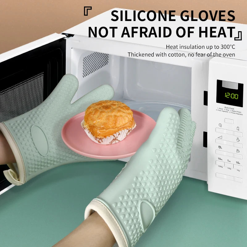 Heat-Resistant Silicone Oven & BBQ Gloves – Non-Slip Kitchen Silicone Oven Gloves Axl
