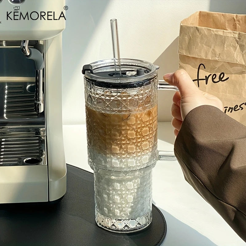 KEMORELA 700ml Insulated Glass Mug with Lid | Hot & Cold Insulated Glass Mug Axl